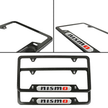 Load image into Gallery viewer, Brand New Universal 2PCS Nismo Carbon Fiber Look Metal License Plate Frame