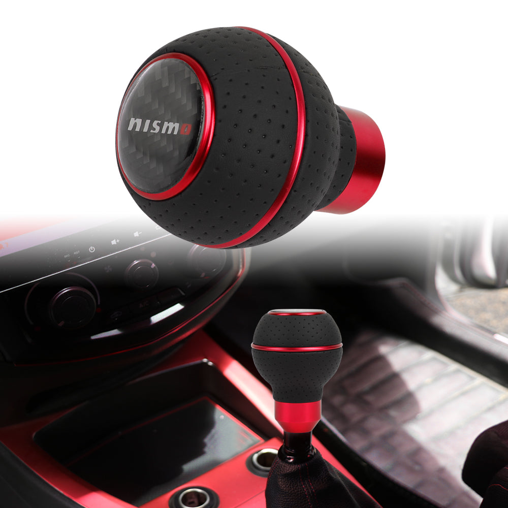 Brand New Universal Leather Nismo Red & Black Ball Manual Car Gear Shift Knob MT Manual Shifter M8 M10 M12