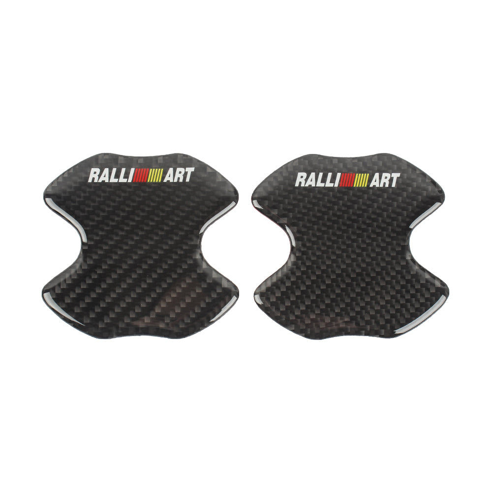 BRAND NEW UNIVERSAL 2PCS RALLIART REAL CARBON FIBER ANTI-SCRATCH DOOR HANDLE PROTECTOR