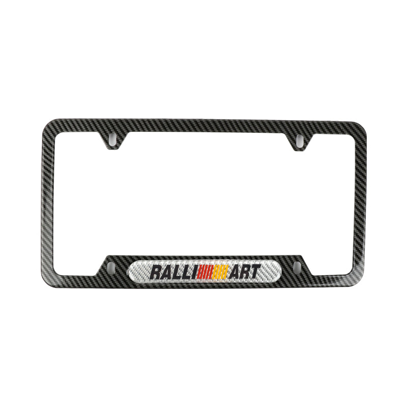 Brand New Universal 1PCS Ralliart Carbon Fiber Look Metal License Plate Frame