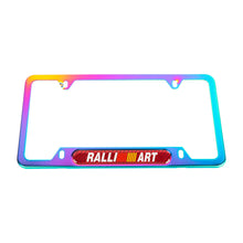 Load image into Gallery viewer, Brand New Universal 2PCS Ralliart Neo Chrome Metal License Plate Frame