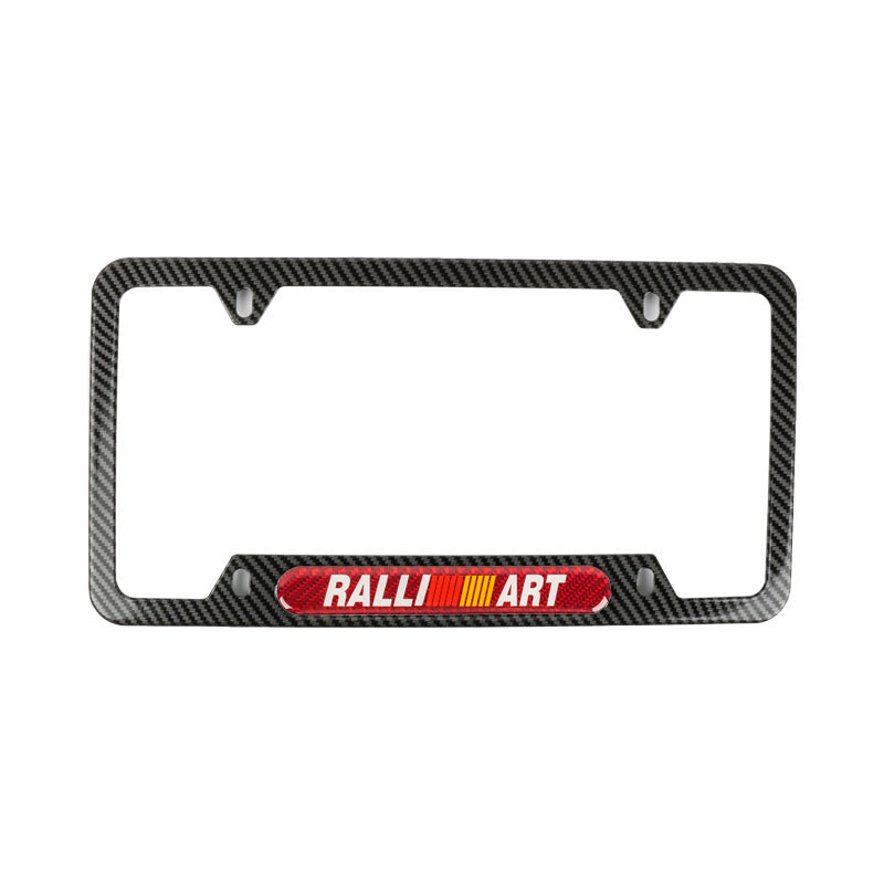 Brand New Universal 1PCS Ralliart Carbon Fiber Look Metal License Plate Frame