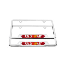 Load image into Gallery viewer, Brand New Universal 2PCS RALLIART Chrome Metal License Plate Frame