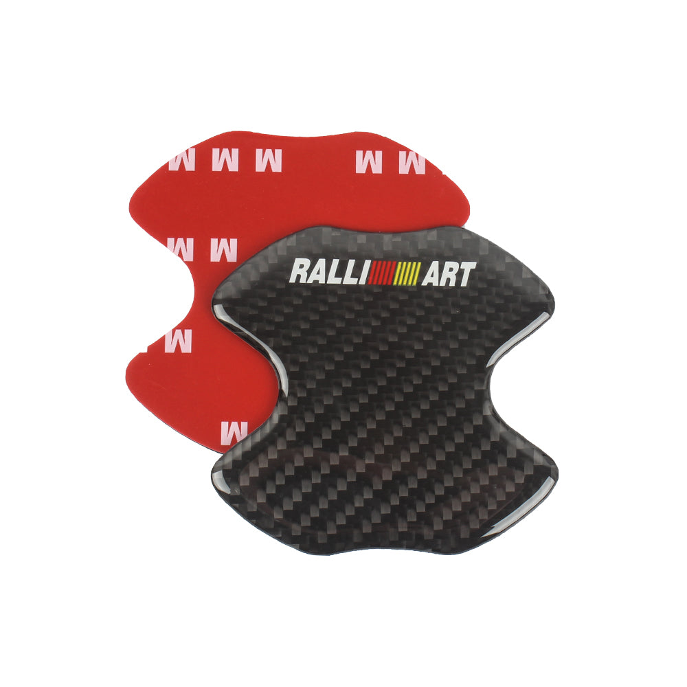 BRAND NEW UNIVERSAL 2PCS RALLIART REAL CARBON FIBER ANTI-SCRATCH DOOR HANDLE PROTECTOR