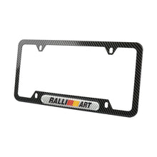 Load image into Gallery viewer, Brand New Universal 2PCS Ralliart Carbon Fiber Look Metal License Plate Frame