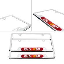 Load image into Gallery viewer, Brand New Universal 2PCS RALLIART Chrome Metal License Plate Frame