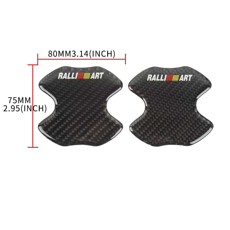 BRAND NEW UNIVERSAL 2PCS RALLIART REAL CARBON FIBER ANTI-SCRATCH DOOR HANDLE PROTECTOR