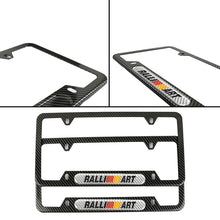 Load image into Gallery viewer, Brand New Universal 2PCS Ralliart Carbon Fiber Look Metal License Plate Frame