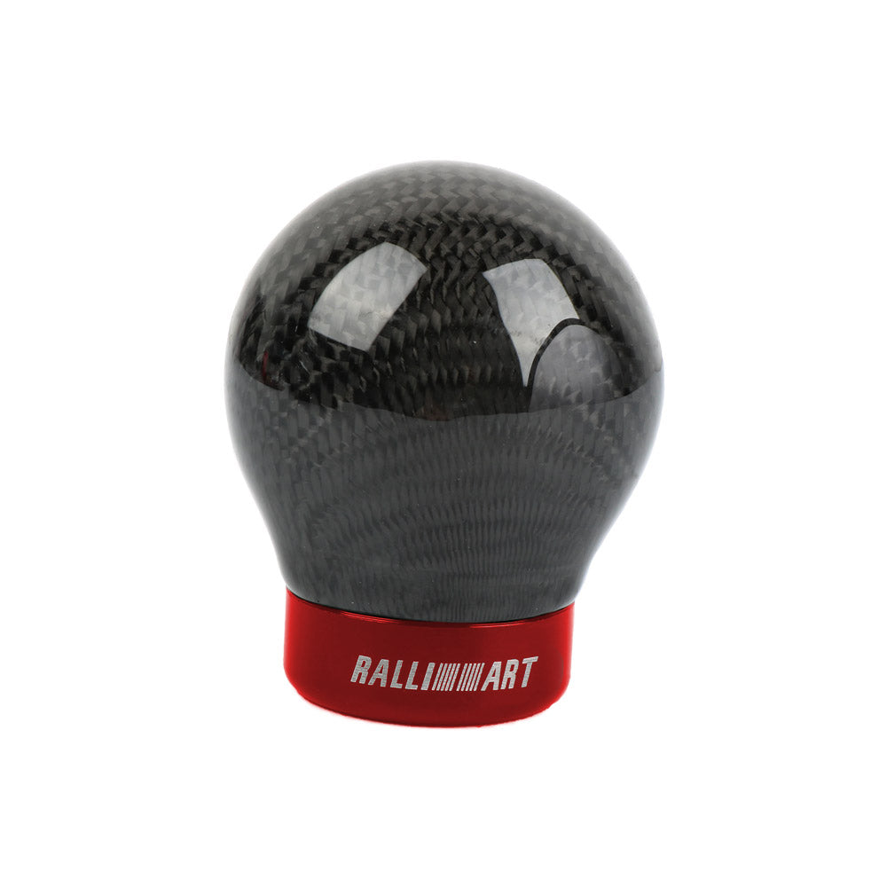 Brand New Ralliart Universal Real Carbon Fiber Round Ball Manual Car Racing Gear Shift Knob Shifter M12 M10 M8