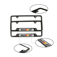 Load image into Gallery viewer, Brand New Universal 2PCS Ralliart Carbon Fiber Look Metal License Plate Frame