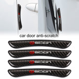 Brand New 4PCS Scion Real Carbon Fiber Anti Scratch Badge Car Door Handle Cover Trim