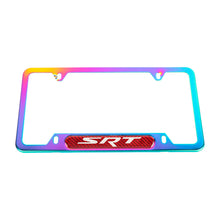 Load image into Gallery viewer, Brand New Universal 2PCS SRT Neo Chrome Metal License Plate Frame