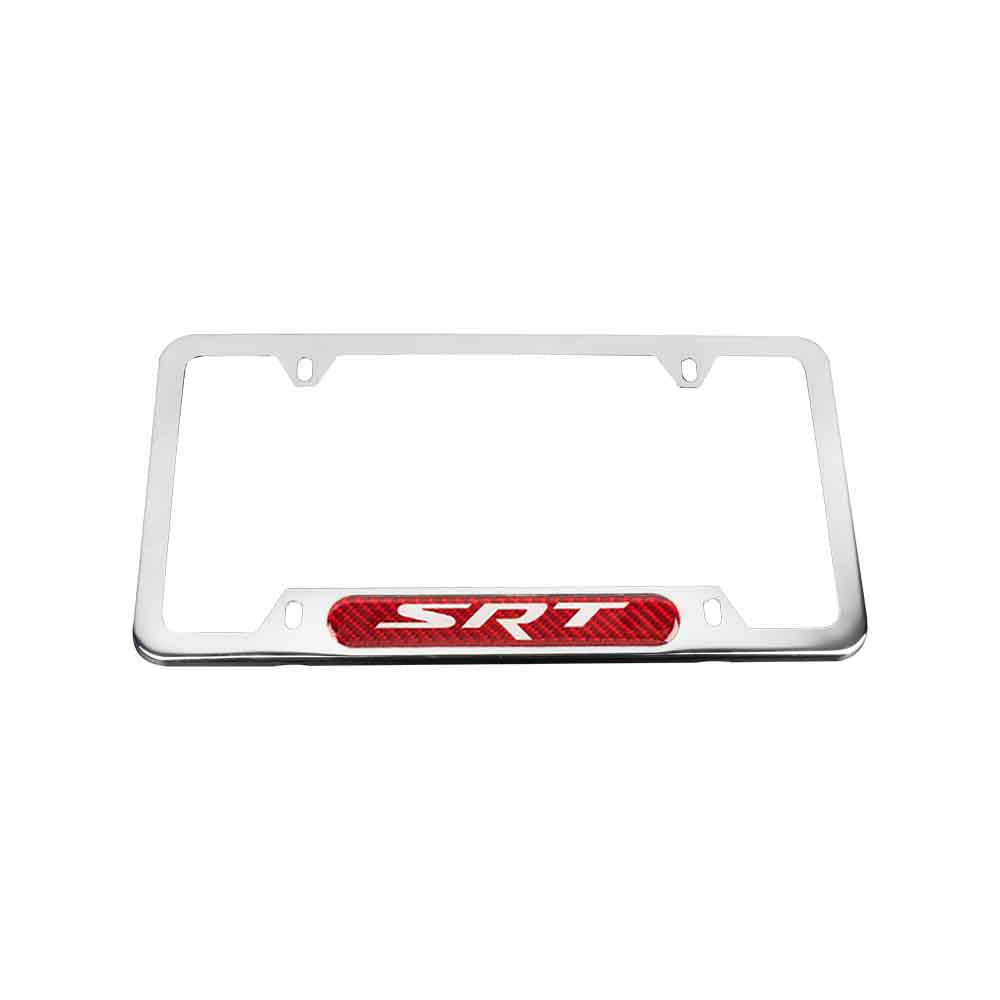 Brand New Universal 2PCS SRT Chrome Metal License Plate Frame