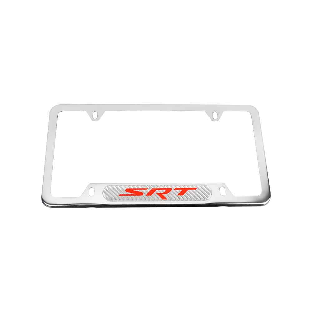 Brand New Universal 2PCS SRT Chrome Metal License Plate Frame