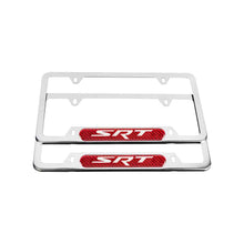 Load image into Gallery viewer, Brand New Universal 2PCS SRT Chrome Metal License Plate Frame