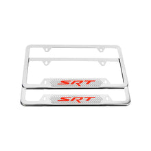 Load image into Gallery viewer, Brand New Universal 2PCS SRT Chrome Metal License Plate Frame