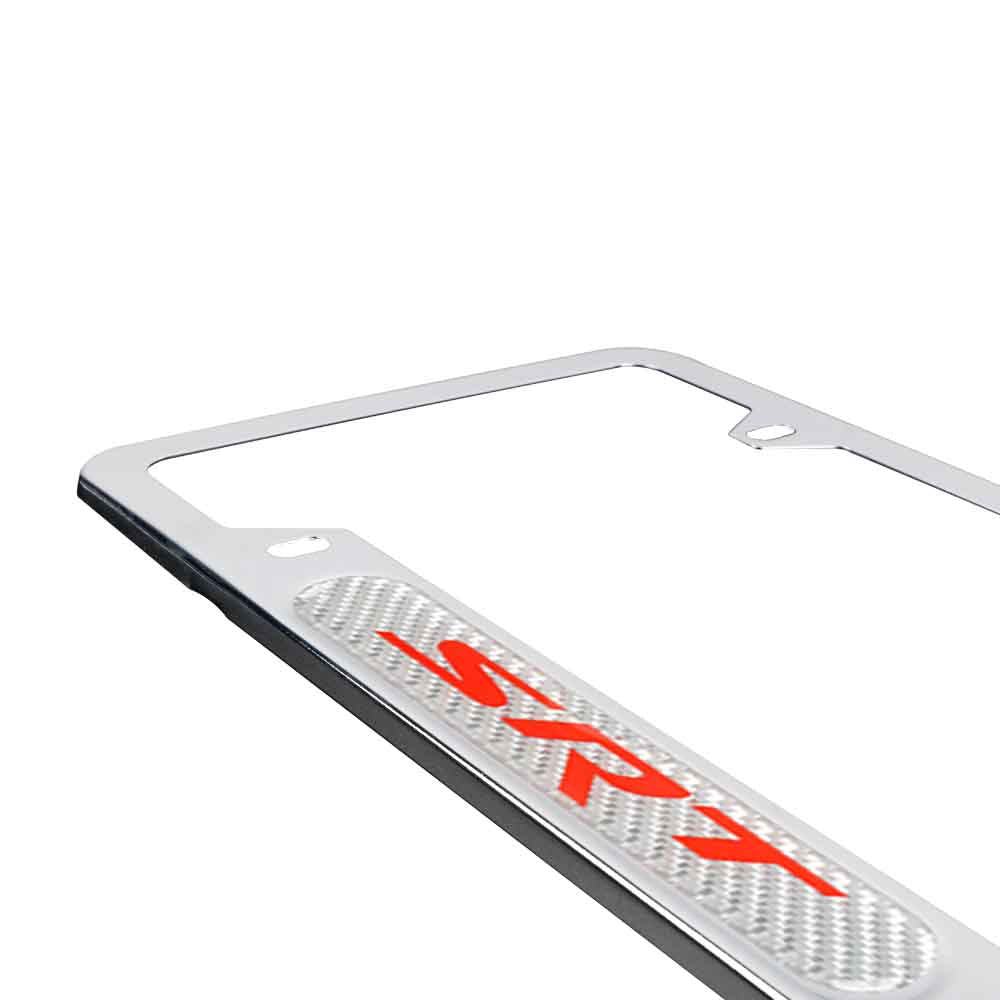 Brand New Universal 2PCS SRT Chrome Metal License Plate Frame