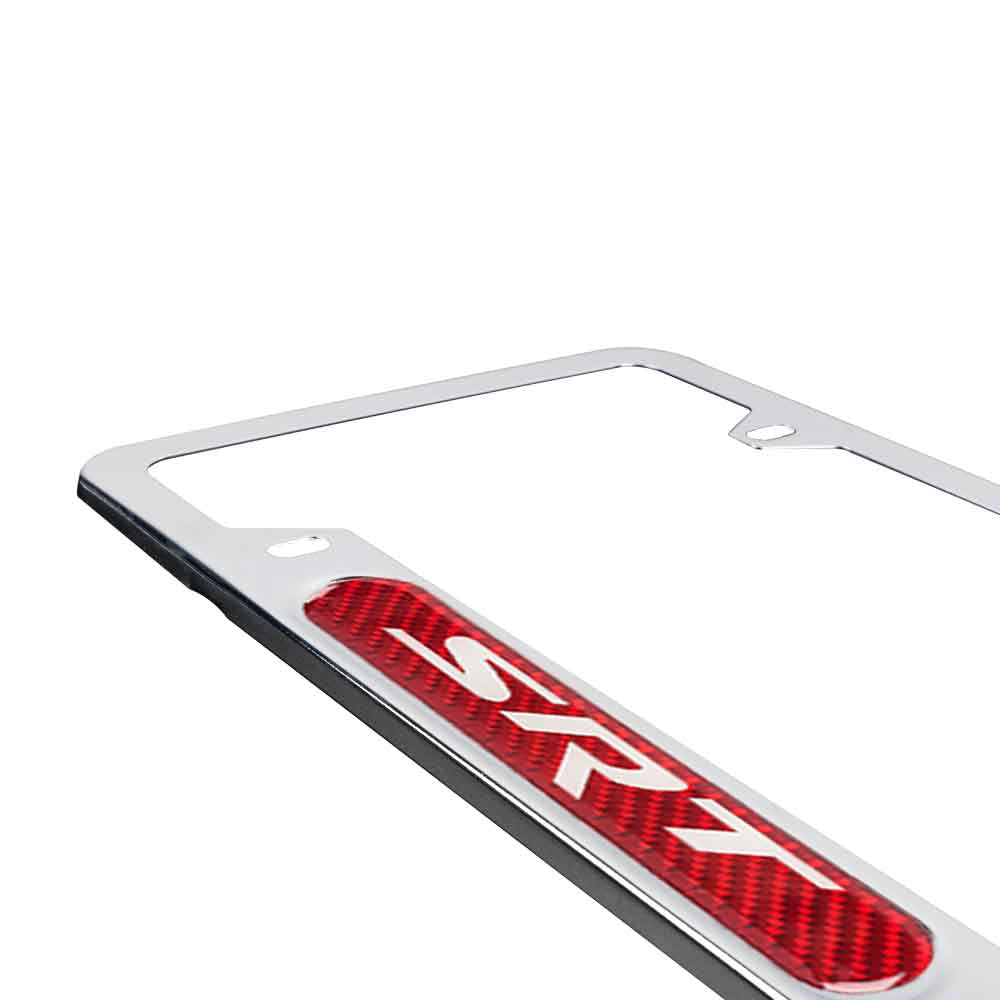 Brand New Universal 2PCS SRT Chrome Metal License Plate Frame