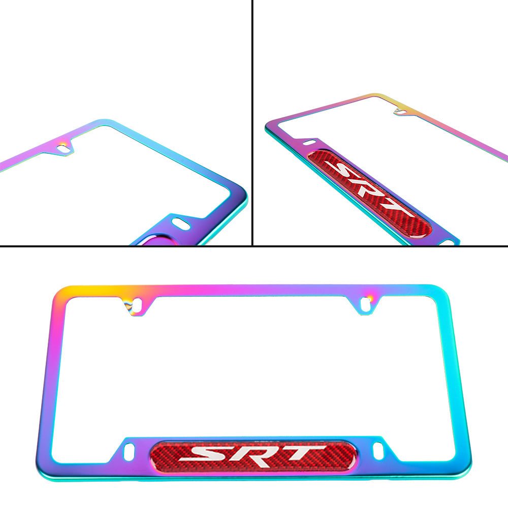 Brand New Universal 1PCS SRT Neo Chrome Metal License Plate Frame