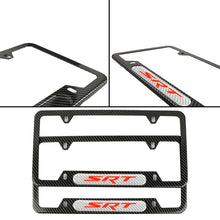 Load image into Gallery viewer, Brand New Universal 2PCS SRT Carbon Fiber Look Metal License Plate Frame