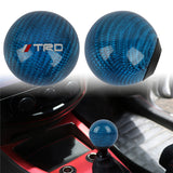 Brand New Universal TRD Car Gear Shift Knob Round Ball Shape Blue Real Carbon Fiber M8 M10 M12