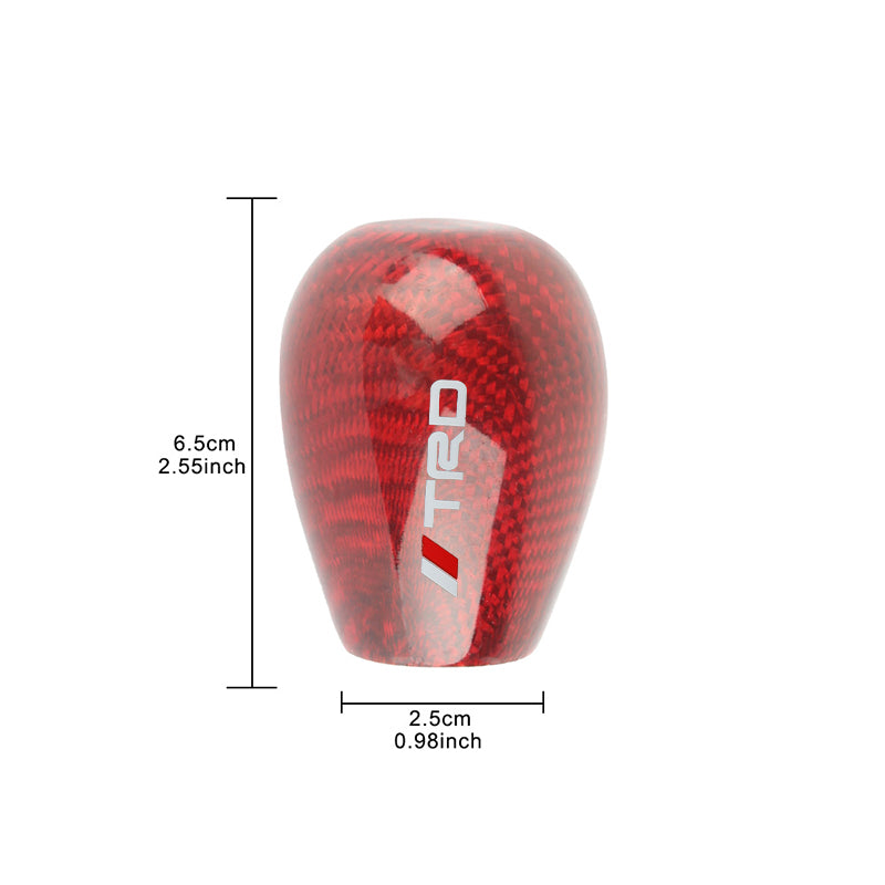 Brand New Universal TRD Red Real Carbon Fiber Manual Gear Stick Shift Knob Shifter M8 M10 M12