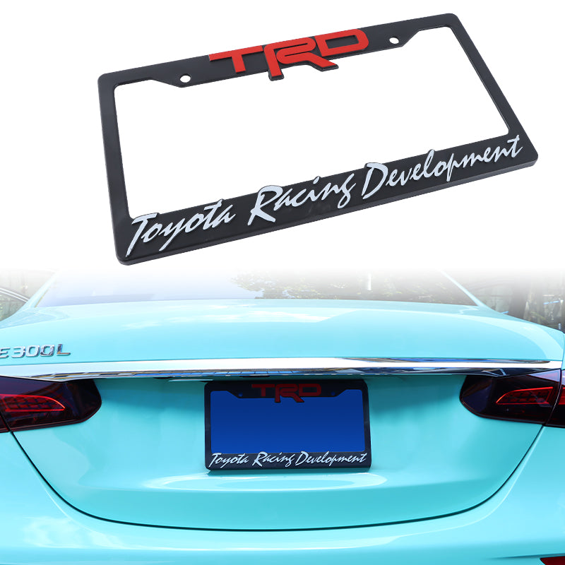 Brand New Universal 1PCS TRD ABS Plastic Black License Plate Frame Cover