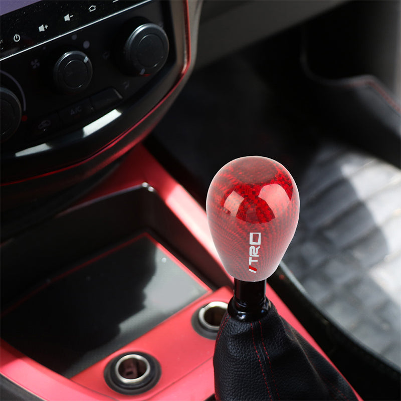 Brand New Universal TRD Red Real Carbon Fiber Manual Gear Stick Shift Knob Shifter M8 M10 M12