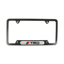 Load image into Gallery viewer, Brand New Universal 2PCS TRD Carbon Fiber Look Metal License Plate Frame