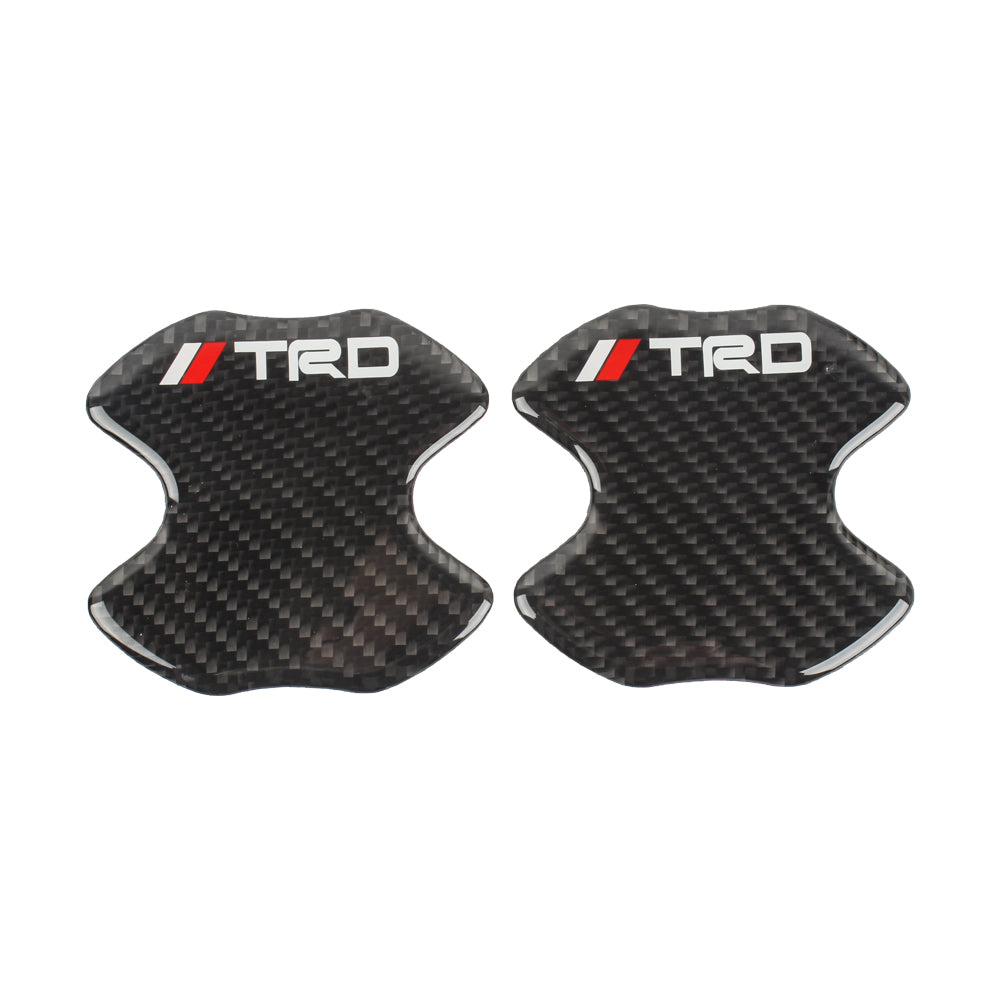 BRAND NEW UNIVERSAL 2PCS TRD REAL CARBON FIBER ANTI-SCRATCH DOOR HANDLE PROTECTOR