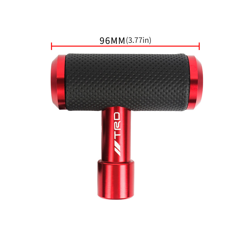 Brand New Universal TRD RED Aircraft Joystick Aluminum Leather Car Gear Shift Knob Shifter Lever Head M8 M10 M12