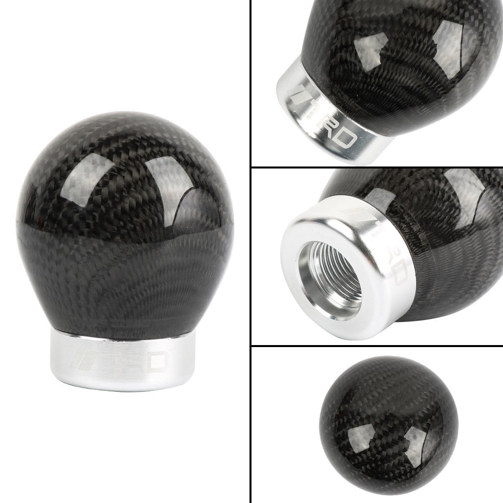 Brand New TRD Universal Real Carbon Fiber Round Ball Manual Car Racing Gear Shift Knob Shifter M12 M10 M8