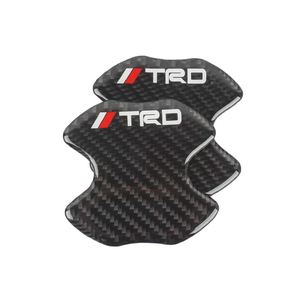 BRAND NEW UNIVERSAL 2PCS TRD REAL CARBON FIBER ANTI-SCRATCH DOOR HANDLE PROTECTOR