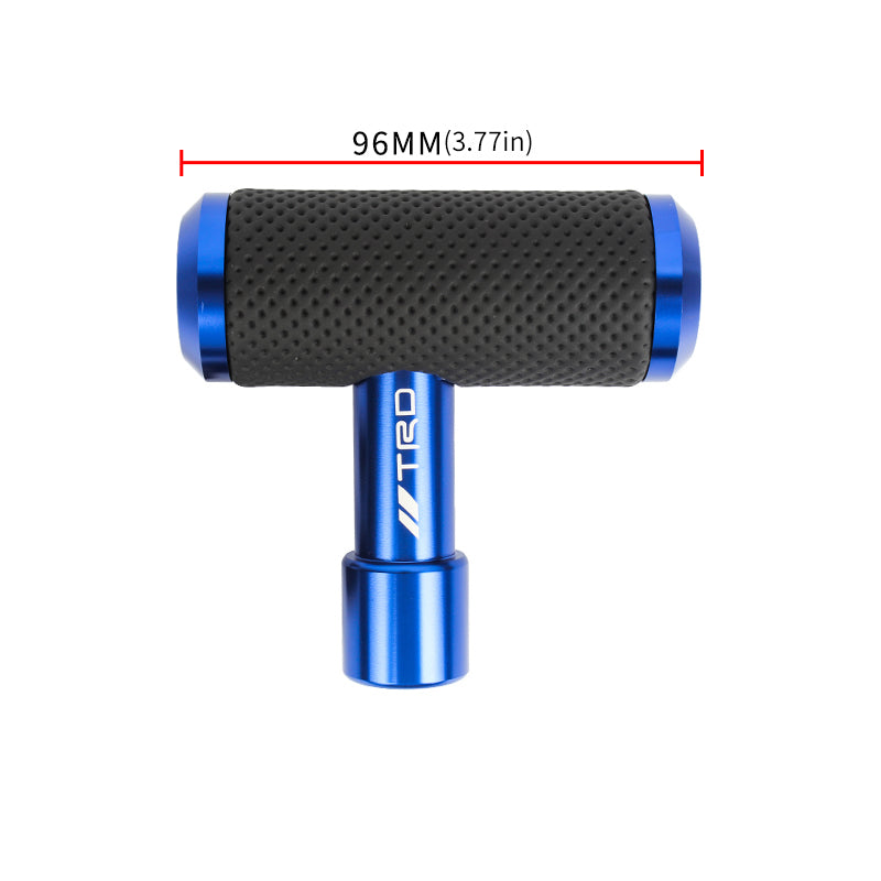 Brand New Universal TRD BLUE Aircraft Joystick Aluminum Leather Car Gear Shift Knob Shifter Lever Head M8 M10 M12