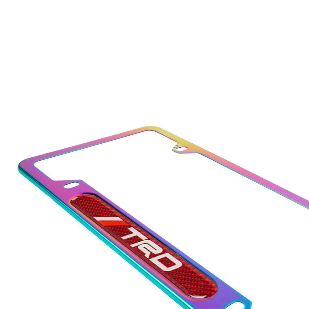 Brand New Universal 1PCS TRD Neo Chrome Metal License Plate Frame