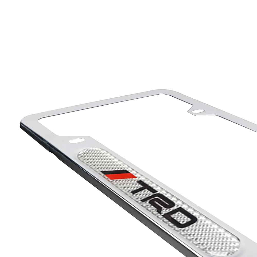 Brand New Universal 1PCS TRD Chrome Metal License Plate Frame