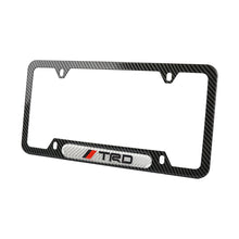 Load image into Gallery viewer, Brand New Universal 1PCS TRD Carbon Fiber Look Metal License Plate Frame