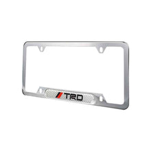 Load image into Gallery viewer, Brand New Universal 2PCS TRD Chrome Metal License Plate Frame