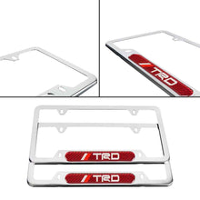 Load image into Gallery viewer, Brand New Universal 2PCS TRD Chrome Metal License Plate Frame