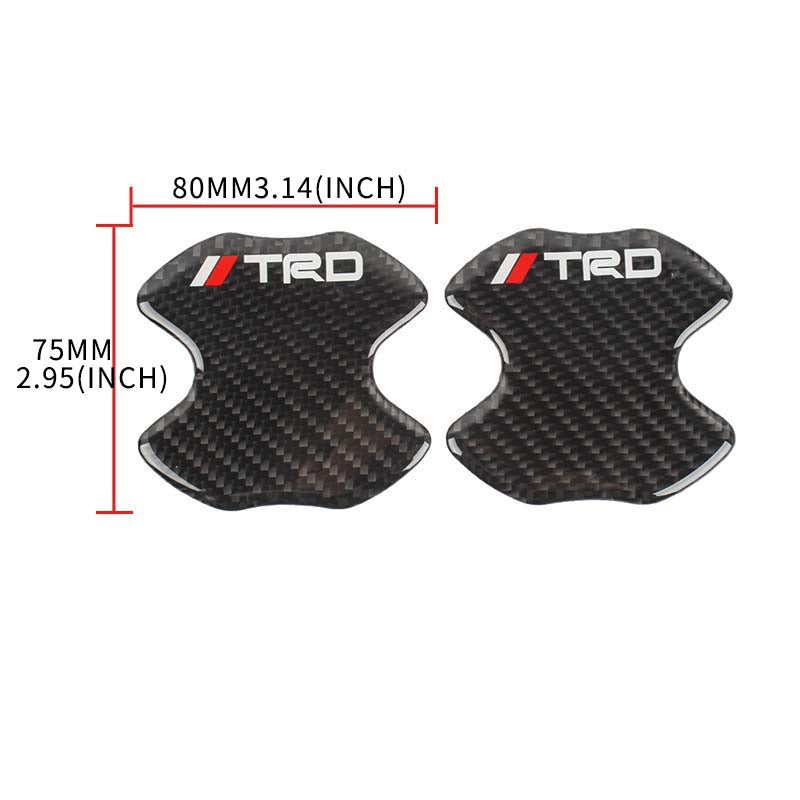 BRAND NEW UNIVERSAL 2PCS TRD REAL CARBON FIBER ANTI-SCRATCH DOOR HANDLE PROTECTOR