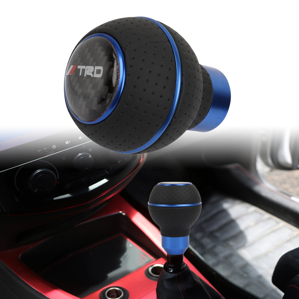 Brand New Universal Leather TRD Blue & Black Ball Manual Car Gear Shift Knob MT Manual Shifter M8 M10 M12