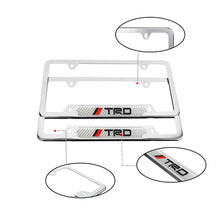 Load image into Gallery viewer, Brand New Universal 2PCS TRD Chrome Metal License Plate Frame