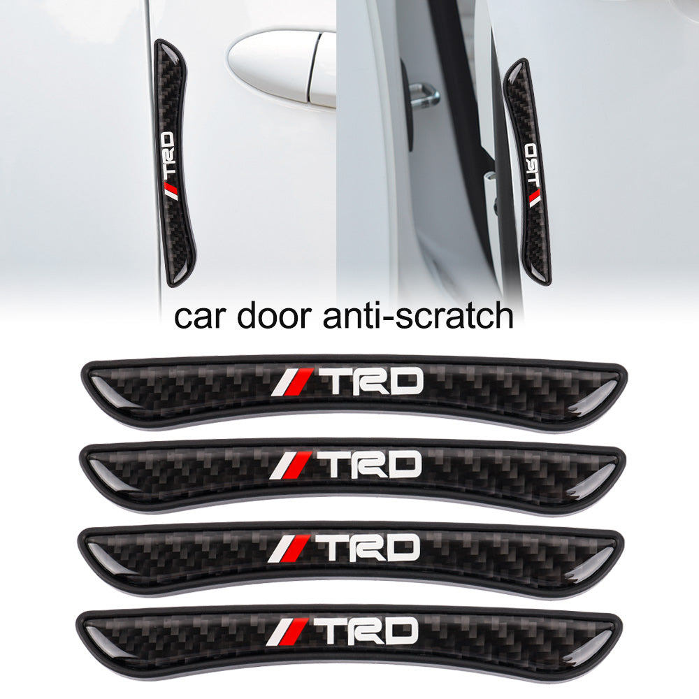 Brand New 4PCS TRD Real Carbon Fiber Anti Scratch Badge Car Door Handle Cover Trim