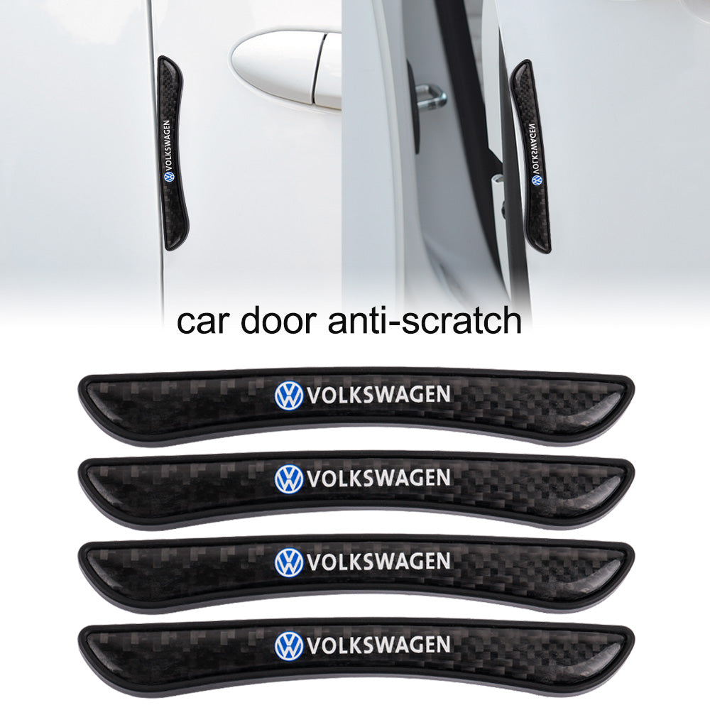 Brand New 4PCS VOLKSWAGEN Real Carbon Fiber Anti Scratch Badge Car Door Handle Cover Trim