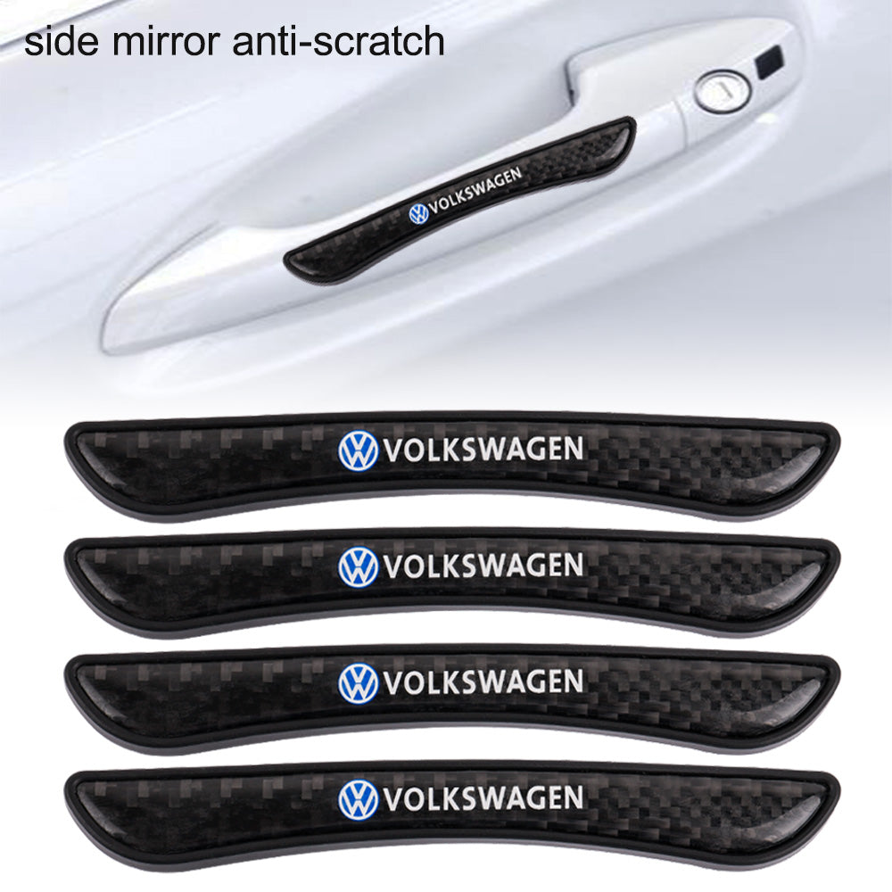 Brand New 4PCS VOLKSWAGEN Real Carbon Fiber Anti Scratch Badge Car Door Handle Cover Trim