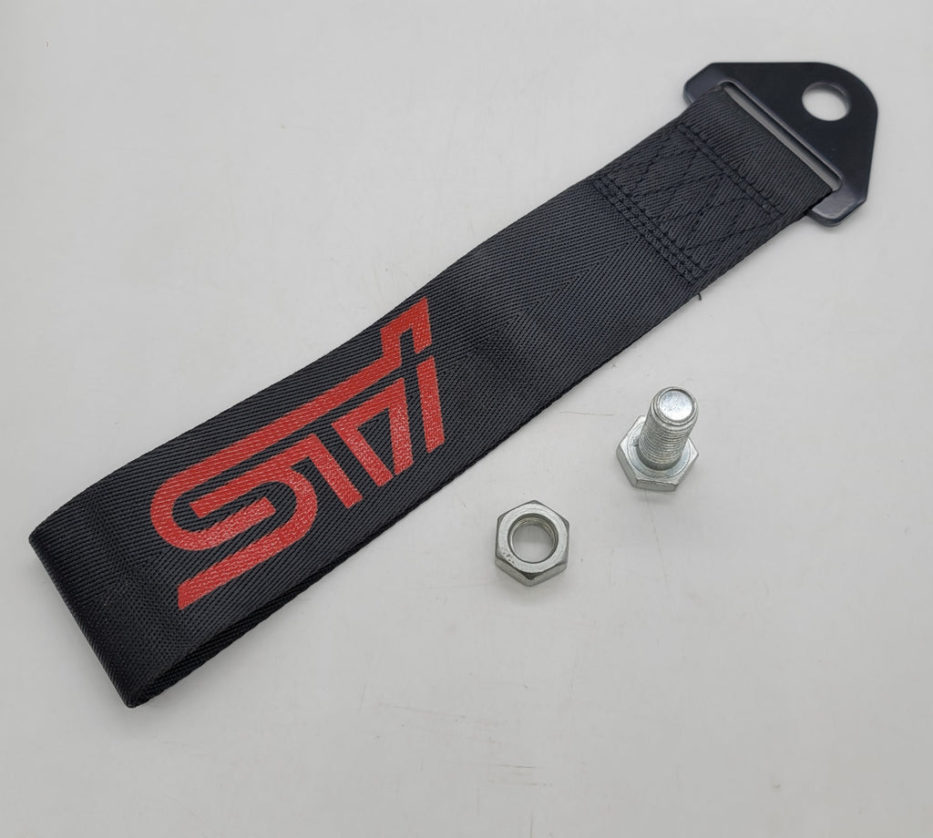 Brand New Subaru STI High Strength Black Tow Towing Strap Hook For Front / REAR BUMPER JDM