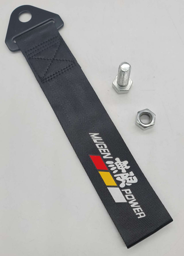 Brand New Mugen Power Race High Strength Black Tow Towing Strap Hook For Front / REAR BUMPER JDM