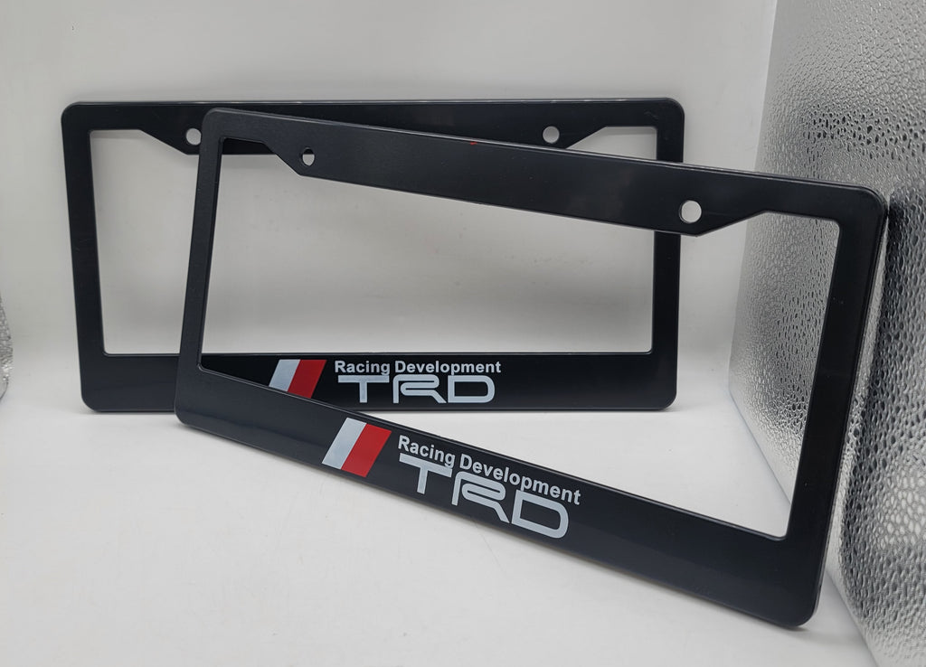 Brand New Universal 2PCS TRD ABS Plastic Black License Plate Frame Cover