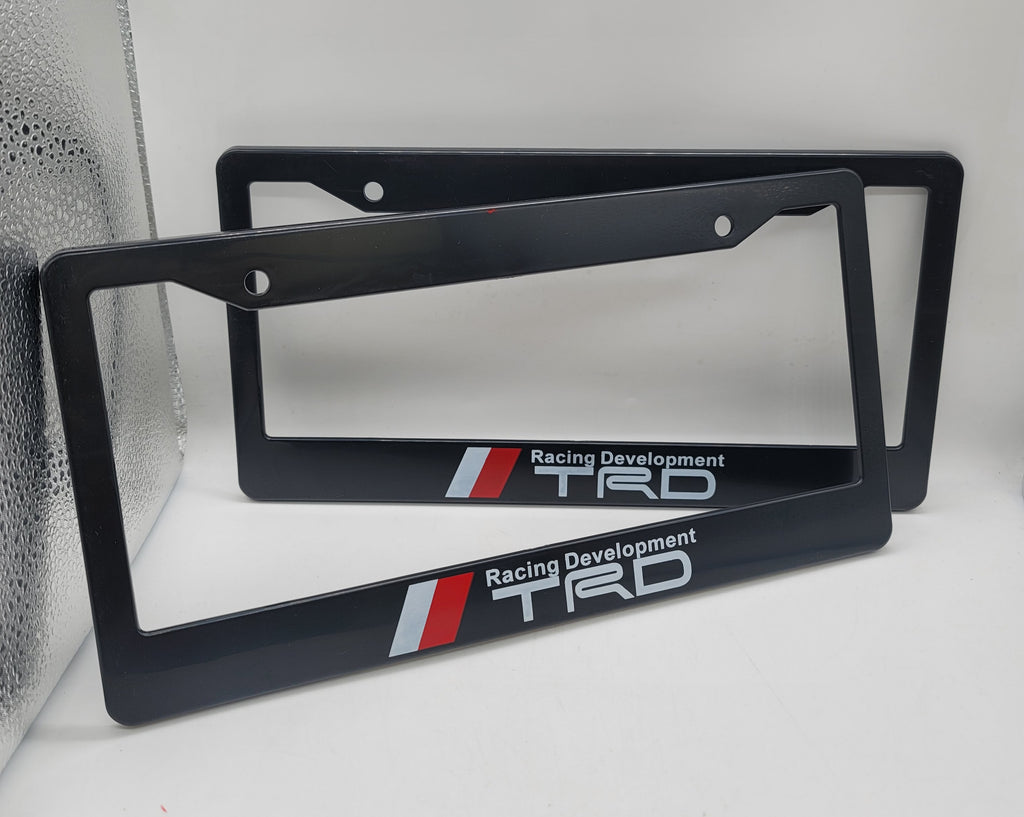 Brand New Universal 2PCS TRD ABS Plastic Black License Plate Frame Cover