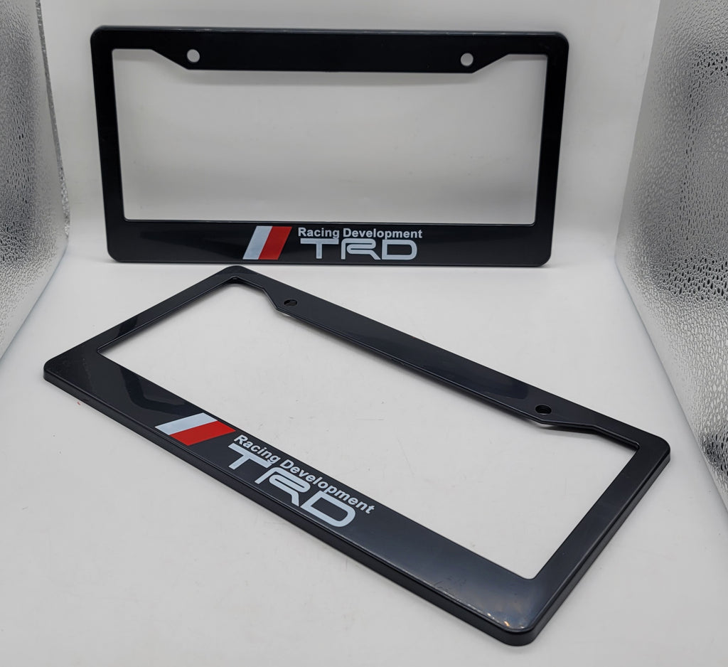 Brand New Universal 2PCS TRD ABS Plastic Black License Plate Frame Cover